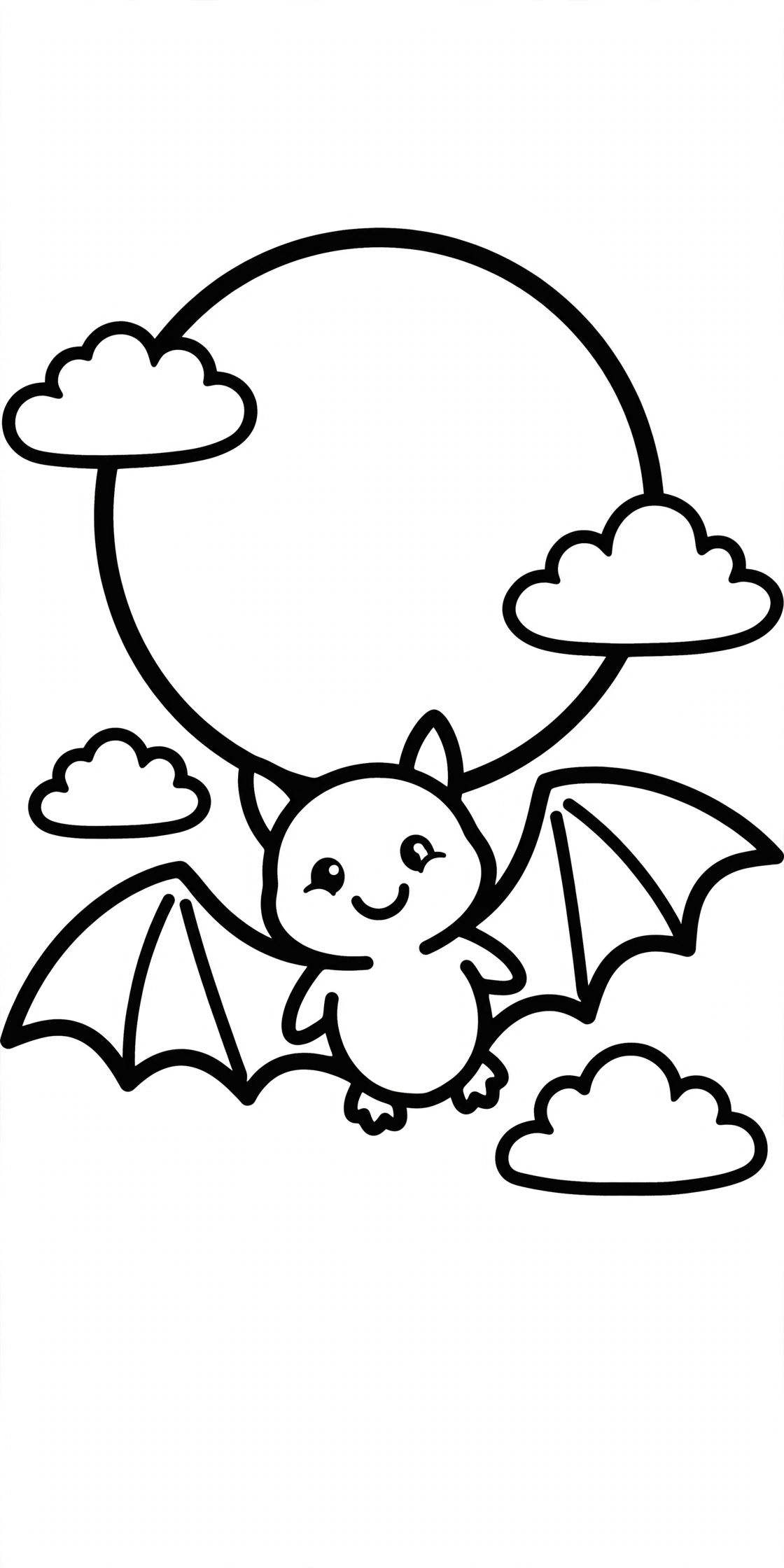 Friendly bat coloring page