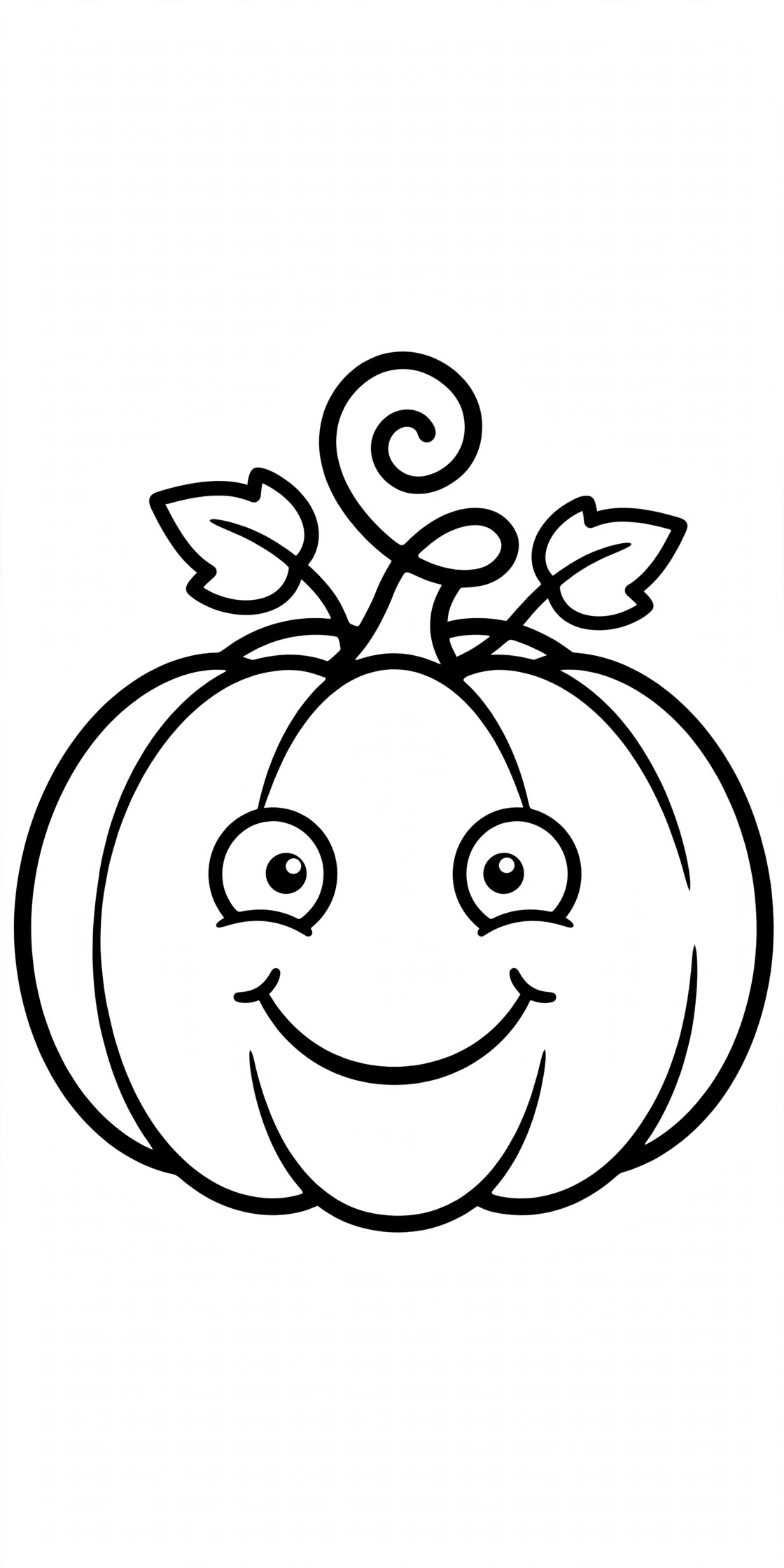Smiling pumpkin coloring page
